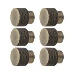 Atom,1 inches Brass Material Knob I Brass Antique Finish I for Wooden and PVC Doors for Almirah/Cabinet/Drawer/Wardrobe (BK-Diamond-BA) pack of 6