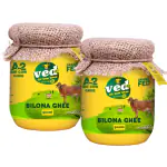 Ved-A2 Premium A2 Gir Cow Cultured Ghee 500 Ml Glass Bottle I Bilona Method I Curd-Churned I 100% Pure, Natural, Healthy & Lab Tested A2 Gir Cow Ghee I Grass-Fed Cultured Ghee (Pack of 2)