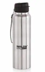 NIRLON Superb Flip Stainless Steel Single Wall Sipper Water Bottle/Fridge Water Bottle Pack of 1 |Leak Proof|Office|Gym Bottle|Home|Kitchen|Hiking|Treking Bottle|Travel Bottle [Silver Colour|1000ml]