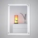 Engineered Wood Wall Mount Mirror for Bedroom Living Room (White) (D.I.Y)