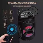 Portable Laptop/Desktop Speaker Full Range Multimedia Speaker Trolley Wireless Led Disco Light Handle-Travel Speaker Support Bluetooth, FM Radio, USB, Micro SD Card Reader Speaker