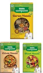 Tata Sampann | Garam + Chaat + Chole Masala| 100 Gm Each | Pack of 3 | 300 Gm + Spices Sprinkler