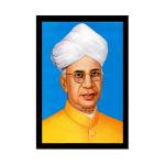 Dharvika Innovations Synthetic Dr. Sarvepalli Radhakrishnan Painting Home Decorative Gift Item With Frame, 14 X 20 Inch