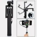 LAZYwindow Extendable Ultimate Selfie Stick with Adjustable Length and Universal Phone Holder Pack Of 1 Black