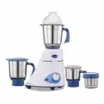 Preethi Blue Leaf silver MG-149 600W 3 Jar Mixer Grinder With 1 Small Bottle, Blue