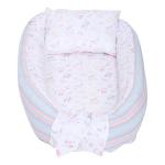 Kiddery Store Hestia Newborn Lounger Baby Nest Organic Cotton Portable Bed for Infants 0-8 Months Pink