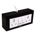 Palfrey Black Electric Extension Board - 16A + 16A with Two 16A Switch with LED Indicator and Heavy Duty 10 Meter Wire