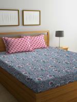 Bombay Dyeing Pink Cotton Double Bed Sheet With Pillow Cover