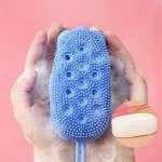 RBGIIT Silicone Bath Body Brush Exfoliating Massage Silicone Loofah Body Scrubber, Silicone Shower Sponge, Double Sided Rubber Scrub Body Brush for Baby Kids Men Women - Multicolor L-9