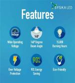Syska Led 9 W Standard B22 LED Bulb  (White, Pack of 6)