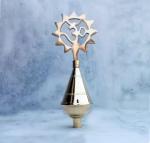 SHRIJIMATHURA Temple Kalash For Top Holo With Om Artical On Top Brass Kalash (Height: 24 inch, Silver)
