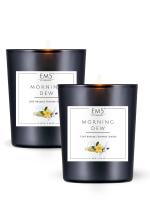 EM5 Morning Dew Smoke Free And Non Toxic Scented Candles For Home Decor And Aromatherapy Pack of 2 x 60 gm