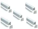 OTS LIGHTS Corner Profile Triangular Shape for Led Strip Light Pack of 5 , 1 Meter Length (Silver)