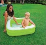 Leplion Rubber Plastic Summer Special Rectangular Inflatable Kid Swimming Pool With Air Pump And Bath Tub 3 Feet