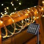 GIGAWATTS GW-502-200 22m Solar Strip Lights 200 LED 8 Modes 800mAh Ni-MH Battery Decorative Rope Lamp with 100mA Panel for Home Outdoor Garden (Pack of 1, Warm White)