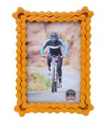 Whats Your Kick Upcycled Bike Chain Photo Frame With Bumblebee Yellow Finish