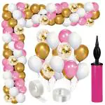 Zyozique Pink Balloon Arch Garland Kit,78 pcs Pieces White Pink Gold and Gold Confetti Latex Balloons for Baby Shower Wedding Birthday Graduation Anniversary Bachelorette Party Background Decorations