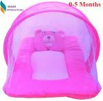 Nagar International Baby's Polyester Fabric Luxury Bedding Set with Mosquito Net (Pink; 0-5 Months)