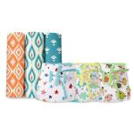 SuperBottoms 3 Super soft Premium 100% cotton Mulmul swaddles & 3 Organic Cotton Padded Baby Nappy