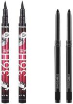 BUYTYA Black Auto Revolving Kajal (Pack of 2) and Yankina 36 H Sketch Pen Eyeliner (Pack of 2) Waterproof 48 g
