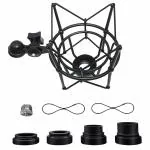 Audio Array Metal Spider Shock Mount for Microphone With Anti Vibration Suspension High Isolation With 4 Size Bottom Screws & Extra Replacement Elastic Bands. Recommended For Rode, Samson & Blue (AA-04)