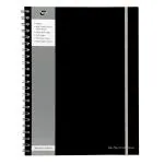 Pukka Pad A4 Size Single Line Ruled Notebook 160 Pages 4 Hole Punched Perforated Pages Black Polyprop Cover Black Business Series