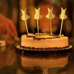 AMFIN (Pack of 4) Skirt Cake Toppers Birthday Decor Party Kids Birthday Cake Flags Supplies - Golden