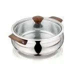 NanoNine Royal Serve Double Wall Insulated Stainless Steel Casserole with Glass Lid, 1.24 L, 1 pc
