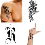 Ordershock Waterproof JR Name Letter Temporary Body Tattoo (Pack of 2)