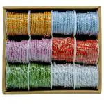 Lakeer 3mm Twisted Cord Rope Nylon Twin Color Twisted Cord Trim 1.5 metre Each Long Thread String for Home Décor, Upholstery, Curtain Tieback, Honor Cord (6 Color X 2 pcs Each)