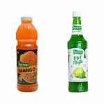 Sar Mango Crush 1ltr & Mint Mojito Syrup-750 ML ( Pack or 2 )