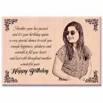 earth craft Personalized Wooden Engraved Photo Frame - Best Birthday Gifts (7x5 Inches, Wood), Tabletop Rectangular