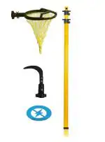 FESTEL Skytuch Shock Proof Multipurpose 8-to-24 Foot Extendable Telescopic Pole with (2 Attachments) Coconut Plucker, Mango Fruit Picker