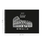 A4 Black Sketch Book| Spiral Bound (Wiro)| 80 Pages (40 Sheets)| 29.7 x 21.5 cm| Plain| Pack of 1