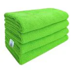 Softspun Green Microfiber Cloth (Pack of 4)