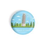 Dhcrafts Blue Metal Leaning Tower Of Pisa Printed Fridge Magnet, 5.8 Cm