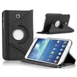 LEYON Rotatable Smart Flip Back Case Cover for Samsung Galaxy Tab 3 SM-T211/T210 (7.0 inch) - (Black)