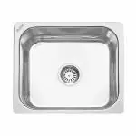 Ruhe Square Single Bowl 15 x 12 x 6 inches Kitchen Sink | 304-Grade Stainless Steel Square Single Bowl Kitchen Sink | Glossy Finish | Kitchen Sink / Sink Coupling / Waste pipe