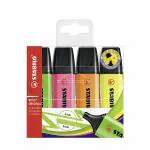 STABILO BOSS ORIGINAL Highlighter Pen Wallet of 4 Assorted Colours
