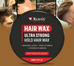 KURAIY Natural Hair Wax For Men - Fibre Hair Wax for Strong Hold & Extra Volume, Restylable Hair Wax (100 g)