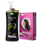 Meghdoot Combo Shikakai Shampoo 400ml with Herbal Powder 200gm Pack of 2