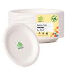 Shrayati Disposable Bagasse Plates - 7 Inch, 50 Pcs Pack, Pack of 2, Round Disposable Plates, Sugarcane Paper Plates, Disposable Plates for Parties, Use and Throw Plates, Eco-Friendly