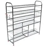 SUPRAS TRADING HOUSE 9.5 KG - 10 KG Massive Giant Stainless Steel 6 Layer Wall Mount Kitchen Utensil Bartan Dish Rack (39 x 36 inches) - Model Maharaja