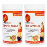 Element One Slim N Shine Natural Protein Powder For Weightloss Glowing Skin N Hair Shine With Ayurvedic Herbs Garcinia Green Tea Green Coffee Kalijiri Irvingia Forskolin - Pack Of 2