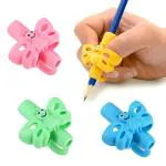 Party Propz Rubber Finger Grip Handwriting Pencil Grip Holder (Set Of 3)