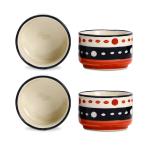 Caffeine Multicolor Ceramic Dip And Sauce (Set Of 4)