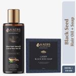 Kaers by Healthcrew Kalonji Hair & Skin Care Combo| Black Seed, Henna & Costus Root Hair Oil| Pure Black Seed Luxury Soap| 100% Natural & Ayurvedic| Nourishment of Hair| Deep Nourishment & Glowing Skin| 200 ml+ 150 gm Value Pack For Men & Women