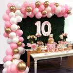 Festiko 1, 2, 3, 4, 5 Birthday Combo For Girls Birthday Decor, Birthday Combo For Girls Birthday Celebration, Pink Decor For Girls 1st, 2nd, 3rd, 4th, 5th Bday (10th Birthday)