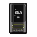 amiciAuto Wireless Tyre Pump, Dual Power/Type-C Rechargeable Inflator with 4 Nozzles Attachments, 50W Air Compressor for Car/Bike Tyre with Emergency Light