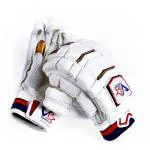 VONZER Sports Leather Cricket Batting Gloves Right Hand Cricket Gloves for Men Size White & Golden